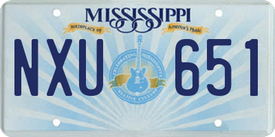 MS license plate NXU651