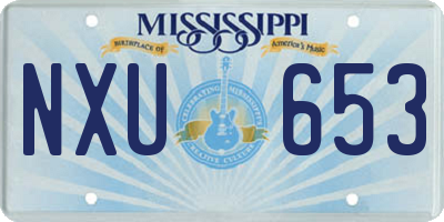 MS license plate NXU653