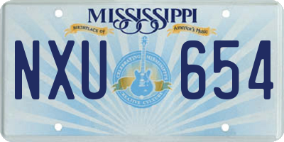MS license plate NXU654