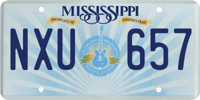 MS license plate NXU657