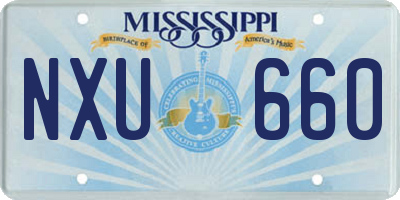 MS license plate NXU660