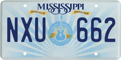 MS license plate NXU662