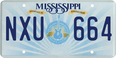 MS license plate NXU664