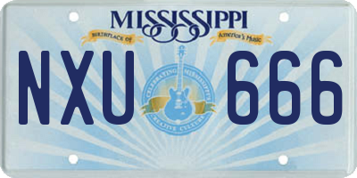 MS license plate NXU666