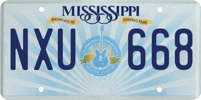 MS license plate NXU668