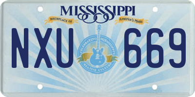 MS license plate NXU669