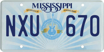 MS license plate NXU670