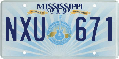 MS license plate NXU671