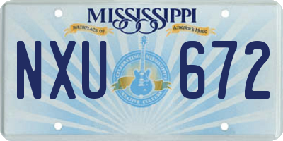 MS license plate NXU672