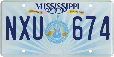 MS license plate NXU674