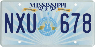 MS license plate NXU678