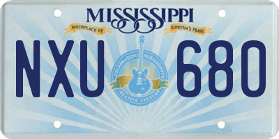 MS license plate NXU680