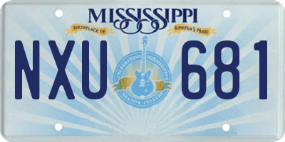 MS license plate NXU681