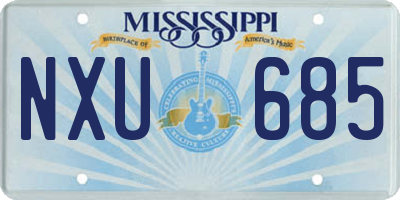 MS license plate NXU685