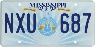 MS license plate NXU687