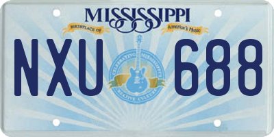MS license plate NXU688