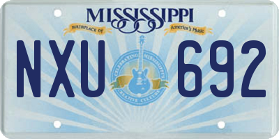 MS license plate NXU692