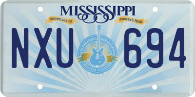 MS license plate NXU694
