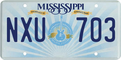 MS license plate NXU703
