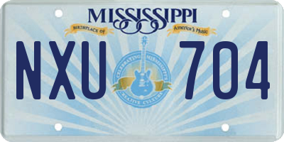 MS license plate NXU704