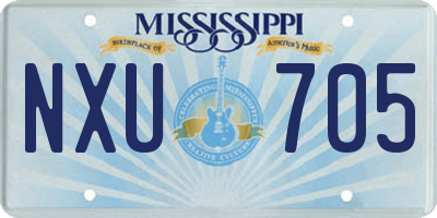 MS license plate NXU705