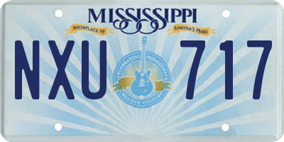 MS license plate NXU717