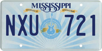 MS license plate NXU721