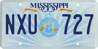 MS license plate NXU727