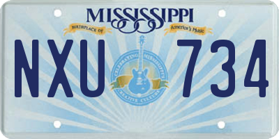 MS license plate NXU734