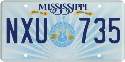 MS license plate NXU735