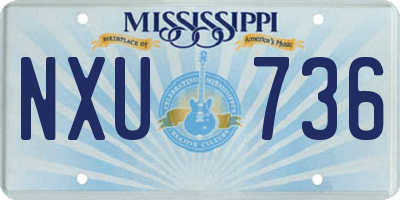 MS license plate NXU736