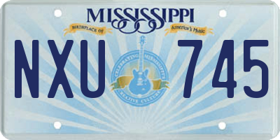 MS license plate NXU745
