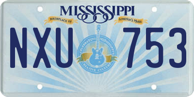 MS license plate NXU753
