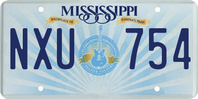 MS license plate NXU754