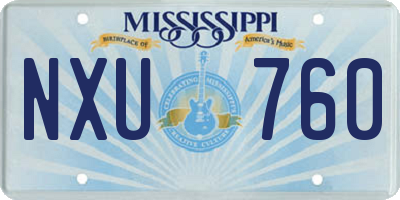 MS license plate NXU760