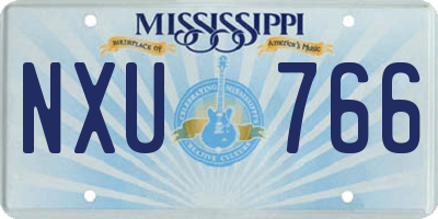 MS license plate NXU766