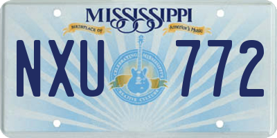 MS license plate NXU772