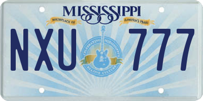 MS license plate NXU777