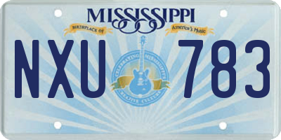 MS license plate NXU783