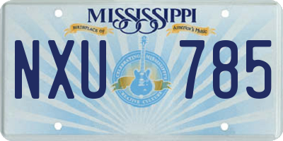 MS license plate NXU785