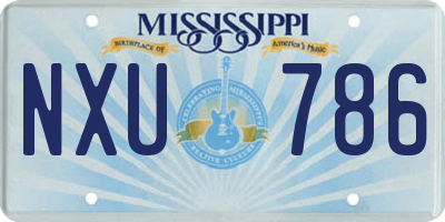 MS license plate NXU786