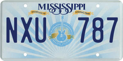 MS license plate NXU787