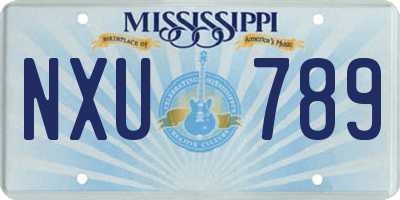 MS license plate NXU789