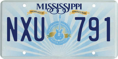 MS license plate NXU791