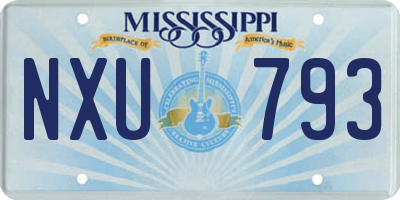 MS license plate NXU793
