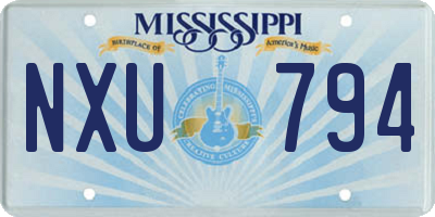 MS license plate NXU794
