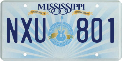 MS license plate NXU801