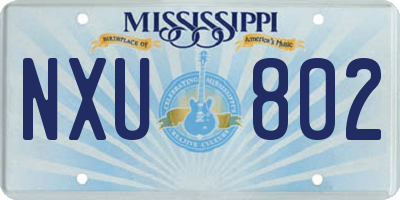 MS license plate NXU802