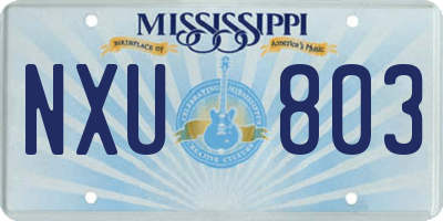 MS license plate NXU803