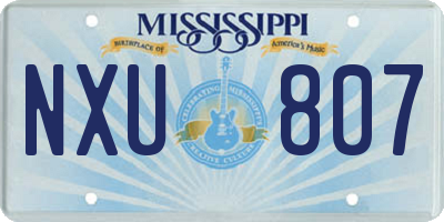 MS license plate NXU807